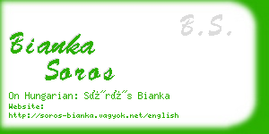 bianka soros business card